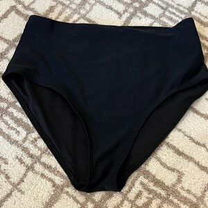 Black High Rise Bathing Suit Bottoms